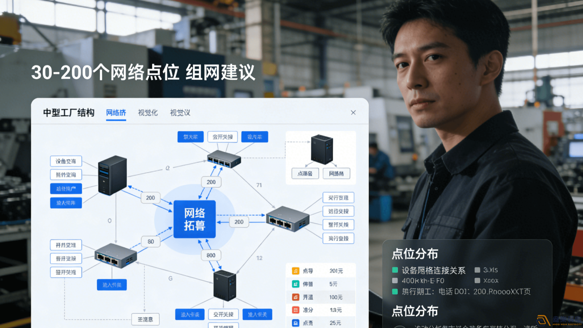 中型工廠30-200個(gè)網(wǎng)絡(luò)點(diǎn)位組網(wǎng)建議